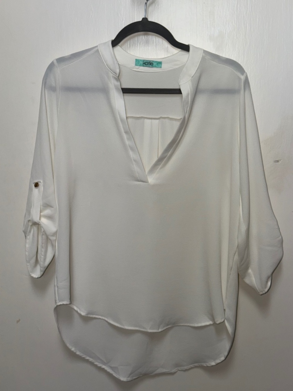 Karlie White V-Neck Blouse